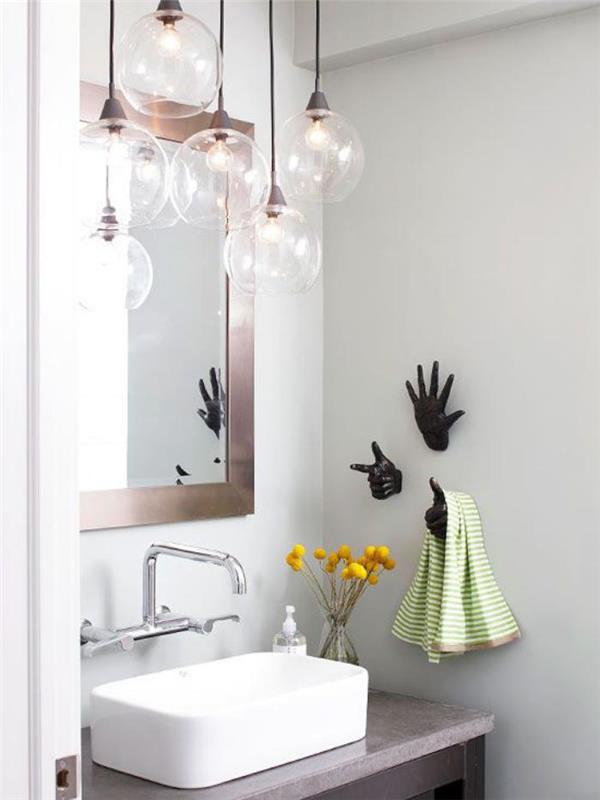 stekleni obesek-kopalnica-umivalnik in ogledalo