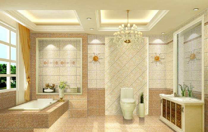 asma-tavan-asma-banyo-bej-uzun-perdeler-büyük-pencere-in-the-bej-kiremit-banyo