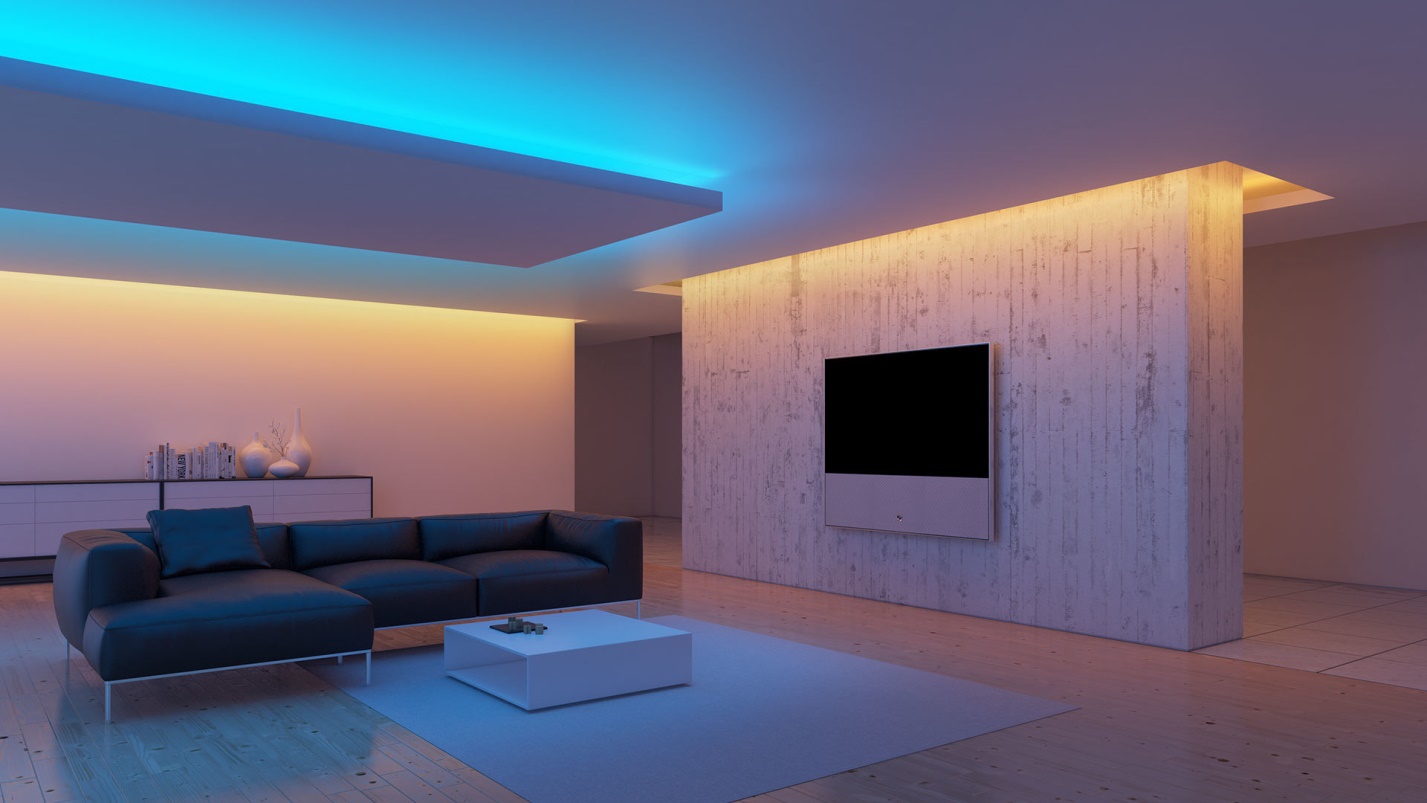 Illuminazione a LED con illuminazione gialla e blu