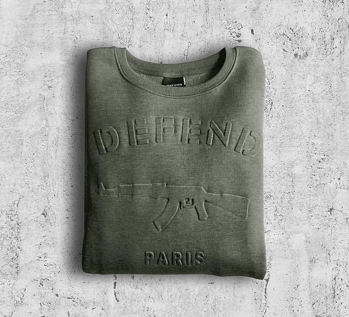 trenirka Defend paris kaki francoska streetwear blagovna znamka kalash