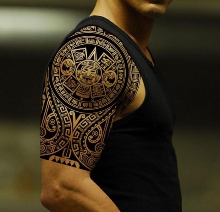 Polinezya sembolü çizim dövme Polinezya Tahiti Polinezya omuz kolu