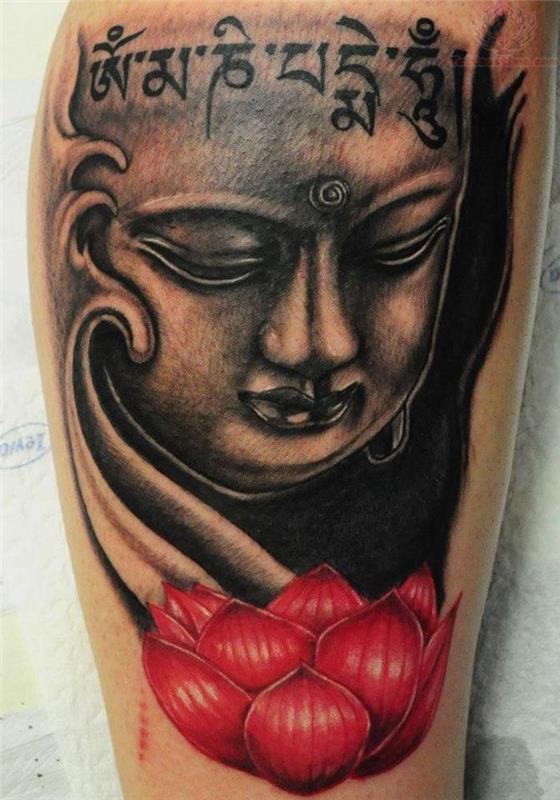 lotoso gėlių rašto tatuiruotė Budos Budos tatuiruotė