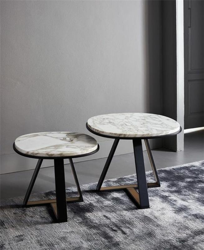 marmorna in kovinska stran-mizica-ureditev-več miz