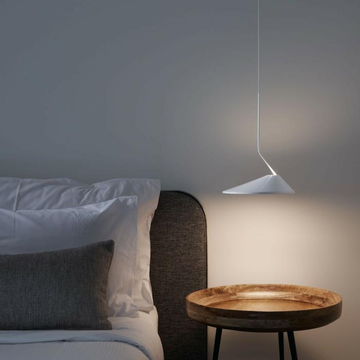 yatak odasında ara sıra aydınlatma, çağdaş tasarımlı orijinal bir başucu sarkıt lamba