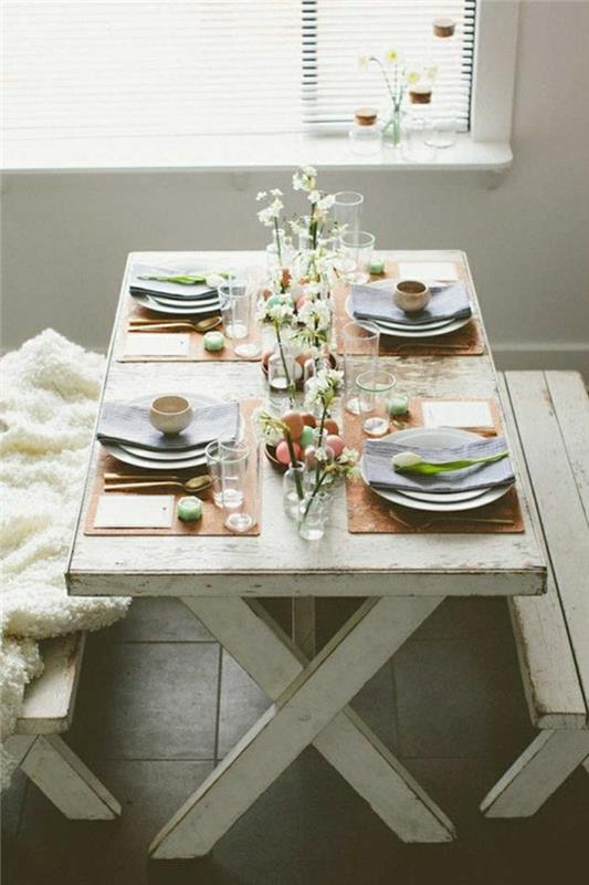 piknik-masa-tahta-banklı-masa-beyaz-ev yapımı-kahvaltı