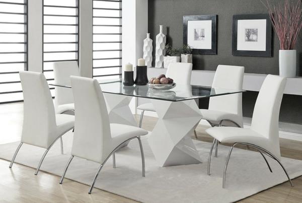 sodobno-beli-lakirani-miza-in-beli stoli