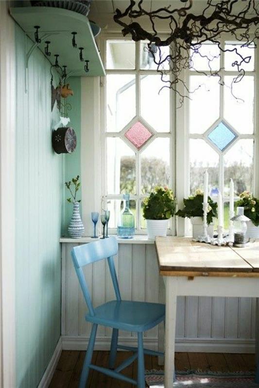 yemek odası-masa-mutfak-masa-conforama-ahşap-sandalye-mavi-pencere
