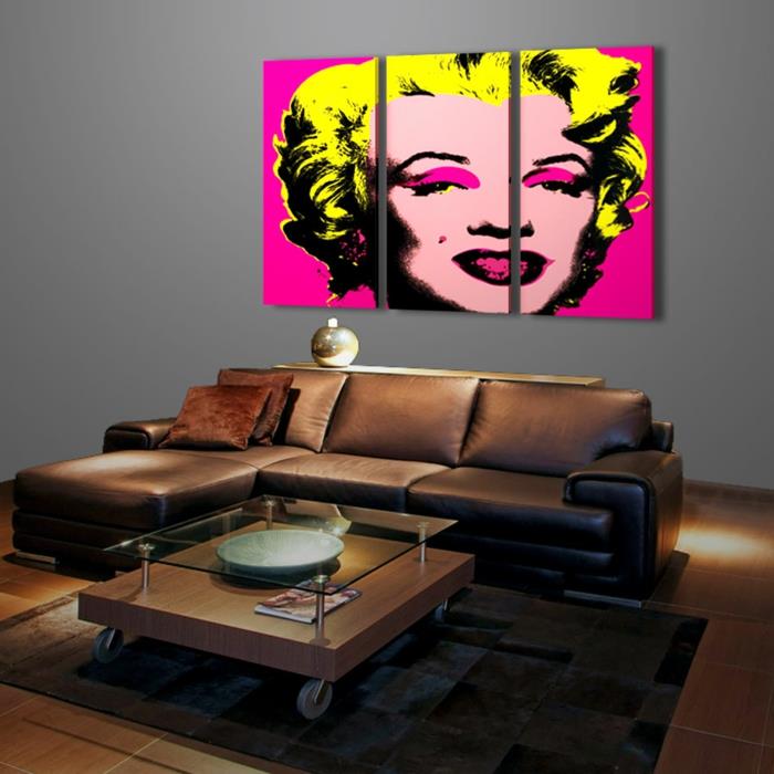 pop-art-painting-merilyn-monroe ir-belau-sofa