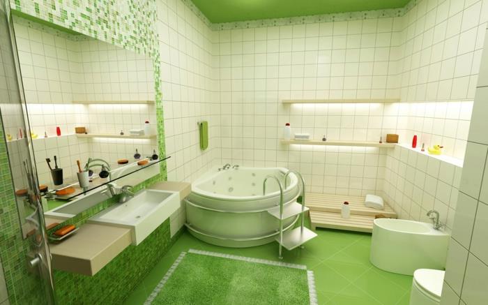 žalia-vonios-kilimėliai-jūsų-žaliam-vonios kambariui-su-žalia-balta-plytelėmis