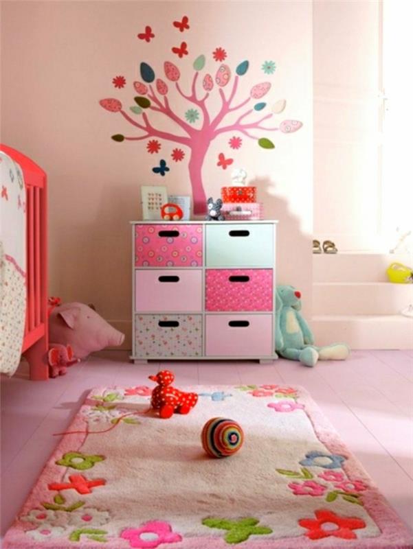 dnevna soba-preproga-barvita-dizajn-preproga-notranja-dekoracija-ideja-roza