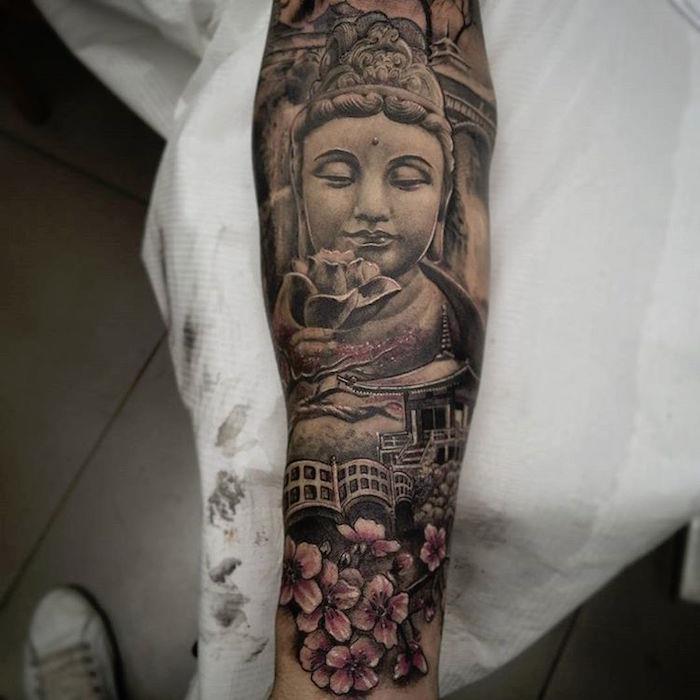 budos tatuiruotė budistų tatuiruotė dilbis