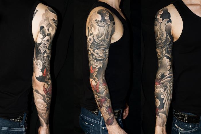 Japonska samurajska tetovaža na roki hannya demon irezumi