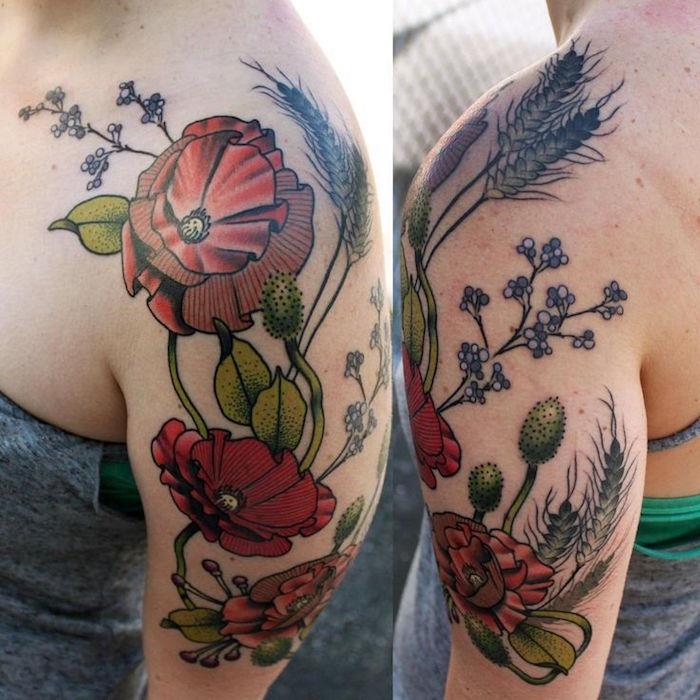 dövme çiçek omuz kadın dövme çiçek renkleri kol