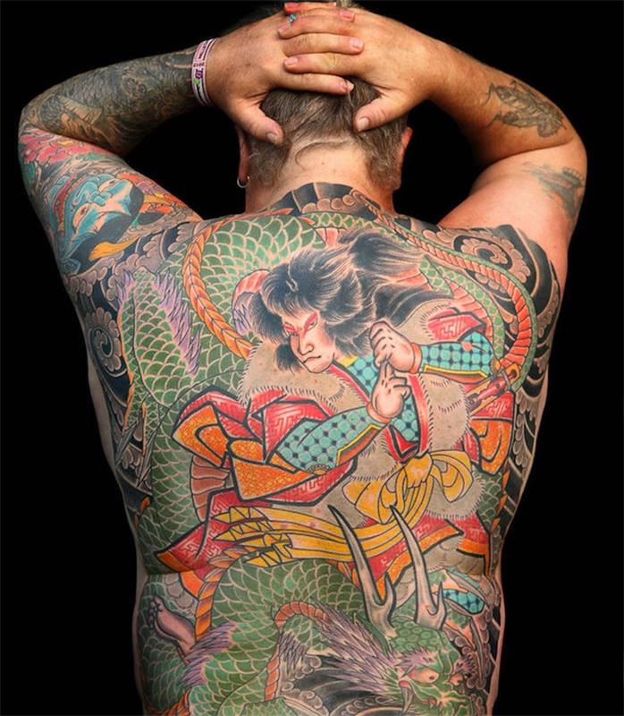 japonų tatuiruotė yakuza Azijos drakono tatuiruotė