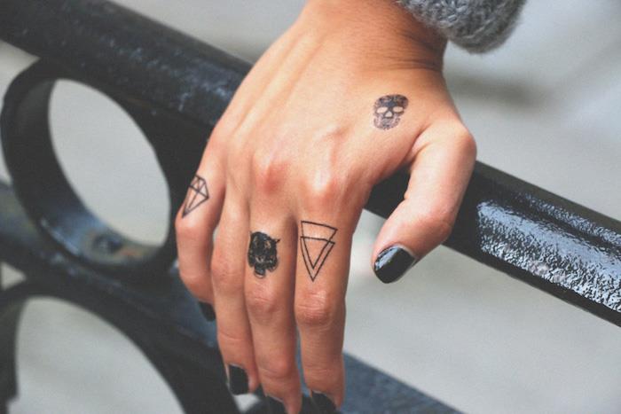 Začasna tetovaža poceni nestalna taouages ​​ročna tetovaža prst začasna ideja