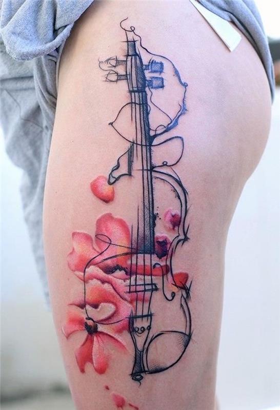 smuiko šlaunies tatuiruotės dizainas