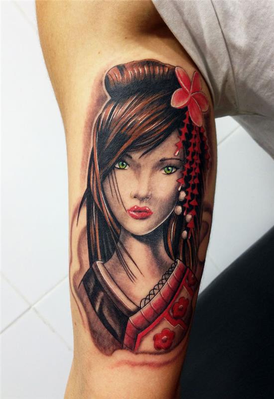 Japonska tetovaža cvetja idee irezumi tattoo japonska gejša