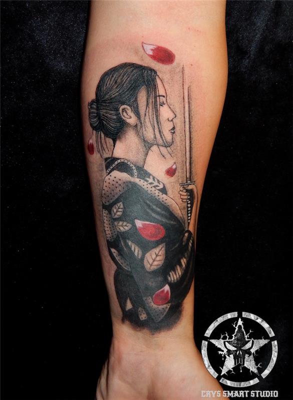 Japonska tetovaža gejša cvet japonska tetovaža podlakti