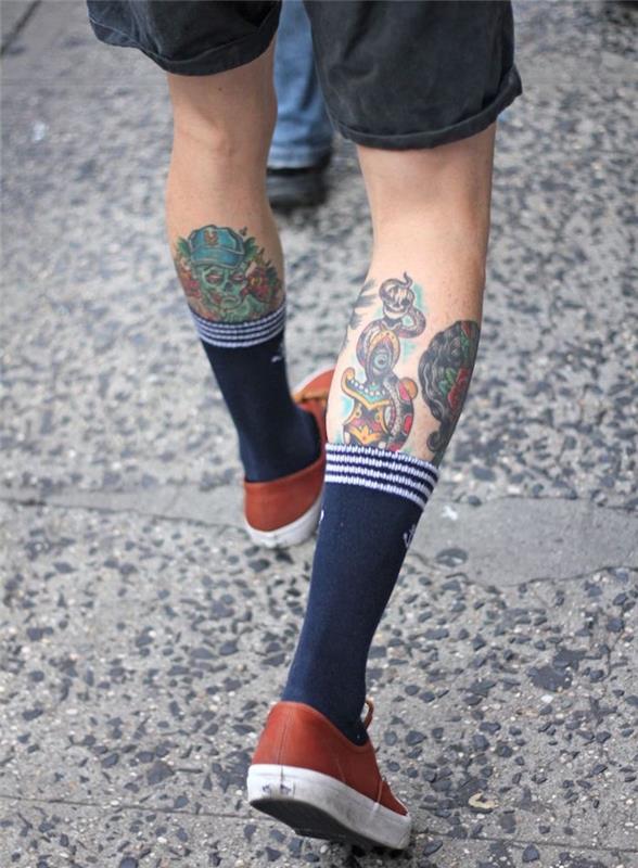 buzağı dövme adam iki bacak modeli dövme buzağı hippi