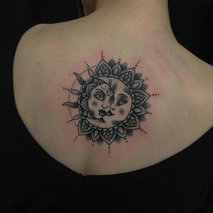 mėnulio tatuiruotės reikšmė, saulę ir mėnulį mylintys veidai