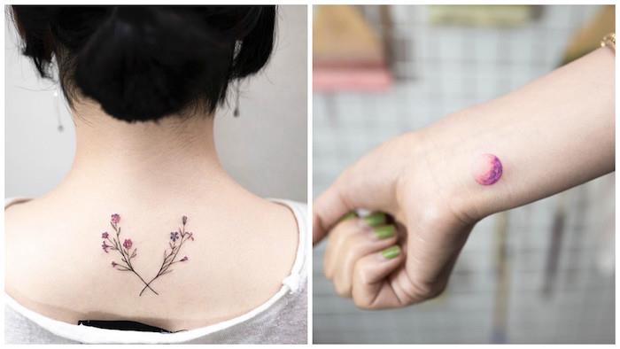 katero tetovažo izbrati za ženske, ljubezen do narave, barvno risbo na koži, tetovažo cvetja in lune