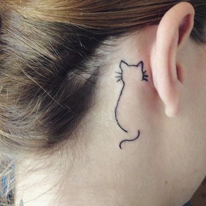 tatoo ljubitelj tankih mačk za silhueto ušesa