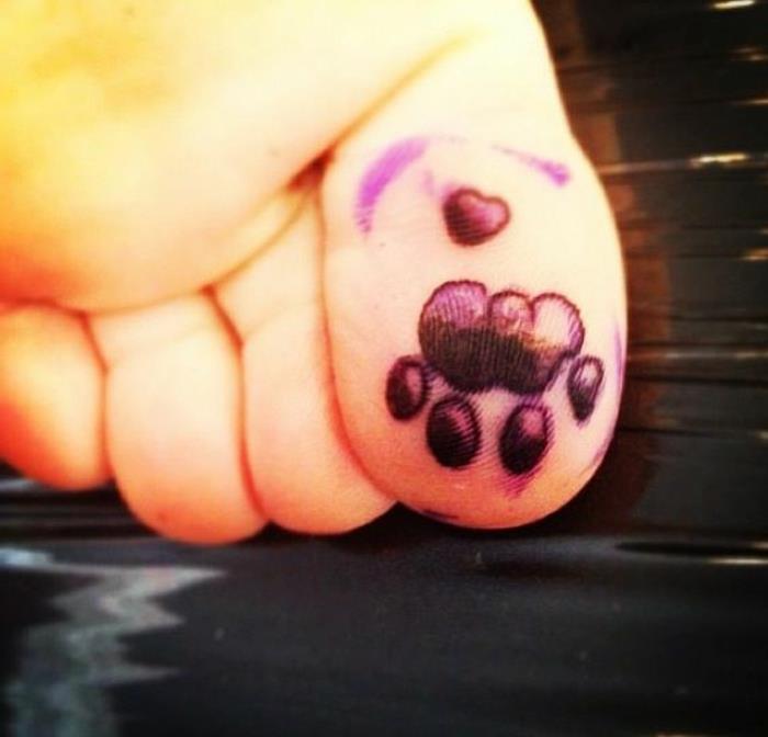 tetovaža mačje šape, živalska palčka, tetovaže živali