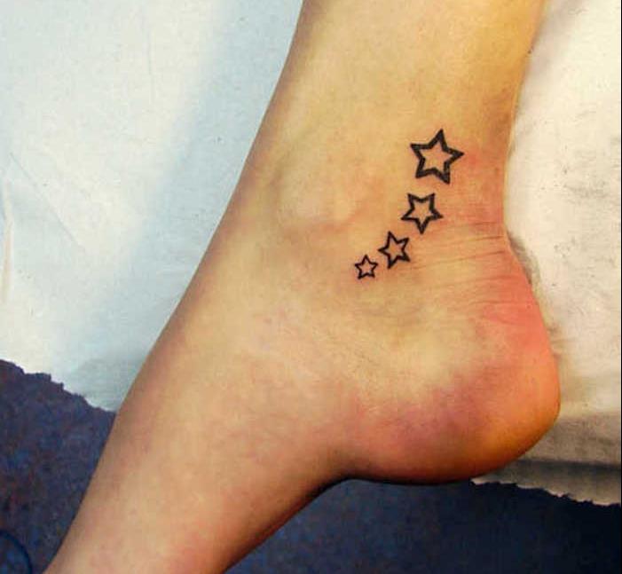 tattoo stopala gleženj dež zvezdice tattoo star na nogah
