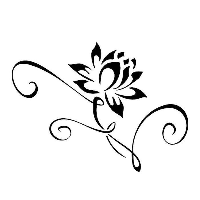 Risba za tetovažo, pomladni cvet, risba cvetja lilije, risba za začetnike