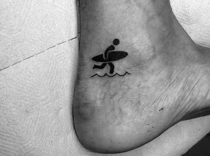 Surf tetovaže original surfer tattoo surfer stopala gleženj tetovaža
