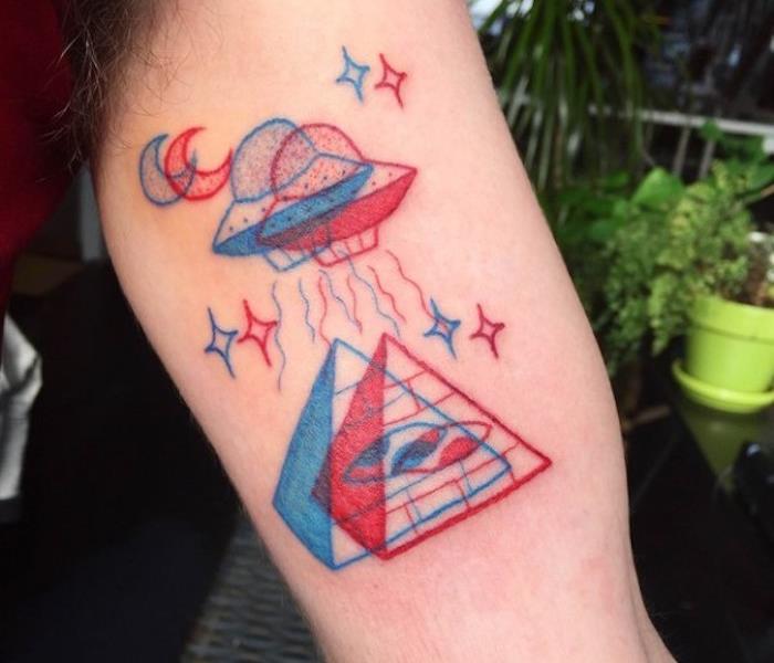 Začasna barva tetovaže rdeča modra vodni efemer