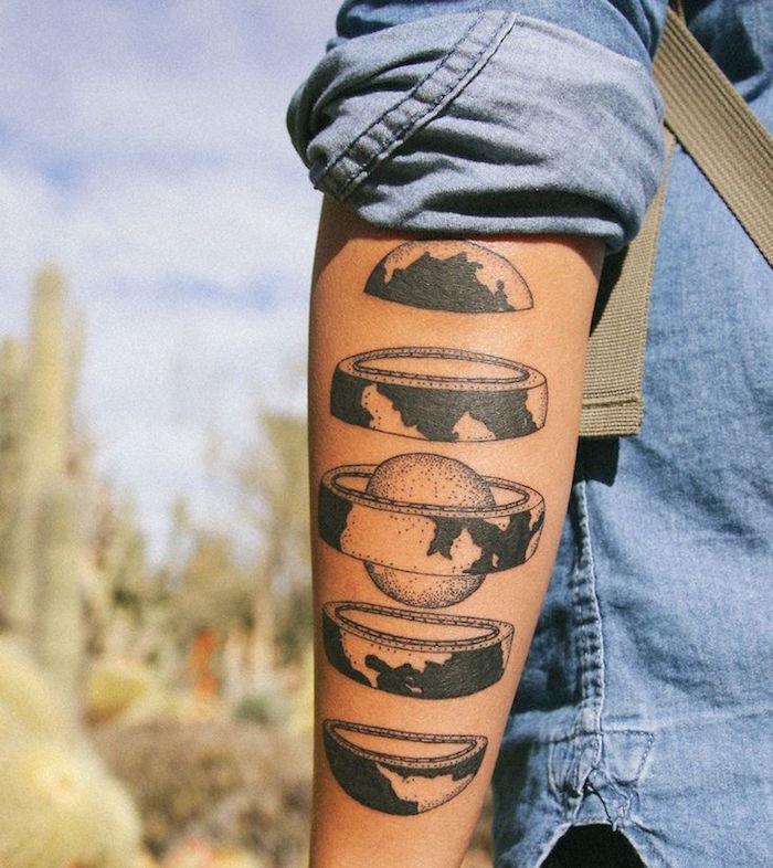 suskaidytas žemės tatuiruotės planetos tatuiruotės šablonas