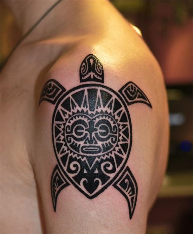 Polinezijska maorska želva tetovaža maorska tetovaža rame polinezijski simbol tetovaže