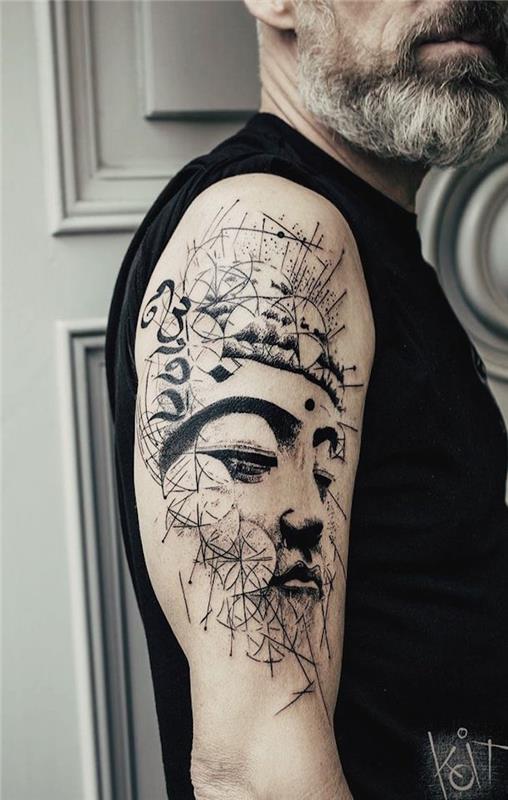Budos tatuiruotė reiškia modelį budistinė tatuiruotė