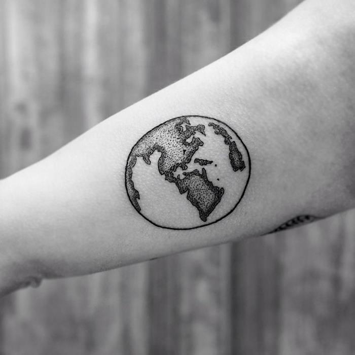dotwork dotwork žemės tatuiruotė