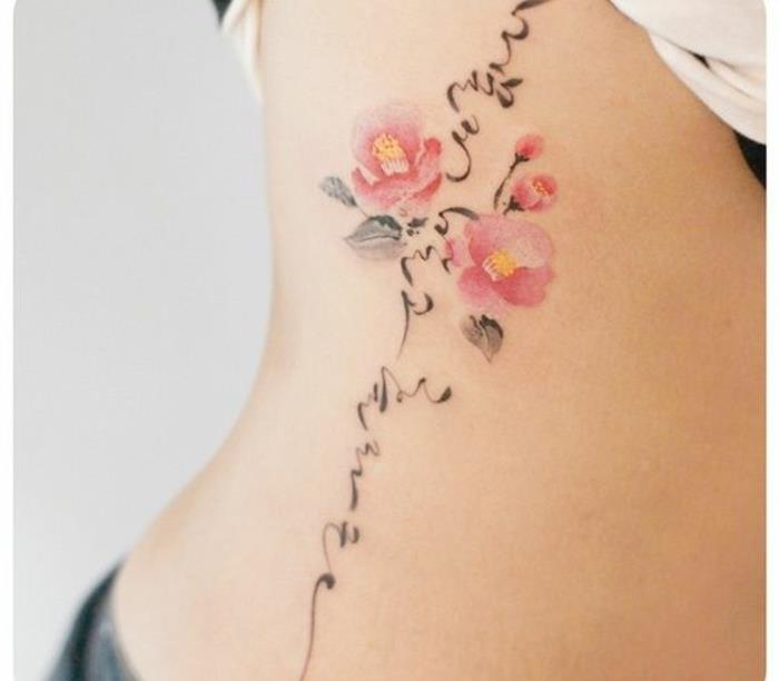 tattoo-fiore-disegno-sviluppa-vertical-parte-laterale-busto-fiori-rossi-gialli