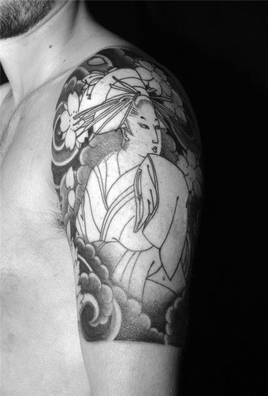 Japonska tetovaža manšete japonska roka gejša