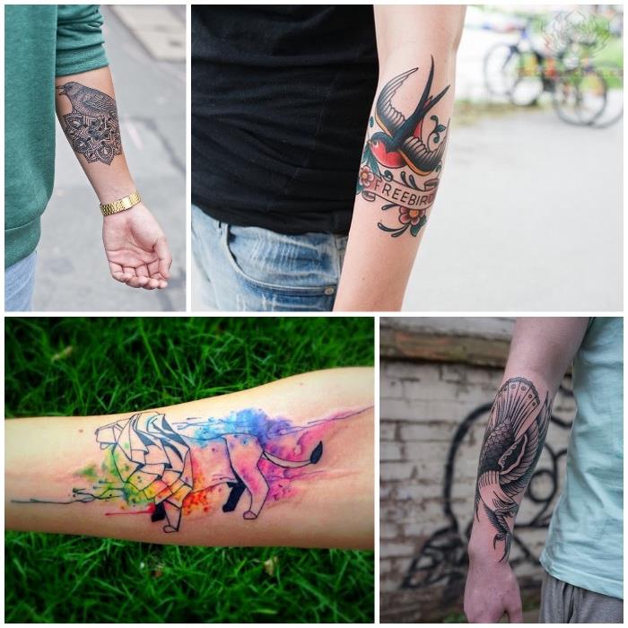 Tatuiruotė su liemenėle ir unikaliomis spalvomis, skirtomis gyvūnų ir uccelli spalvoms