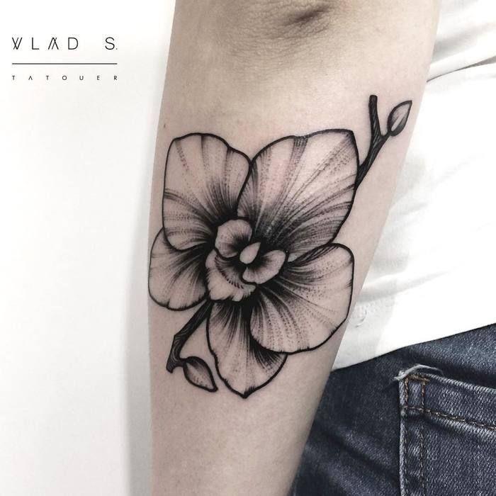 Tatuiruotė moteris gėlė dilbio tatuiruotės gėlės orchidėja