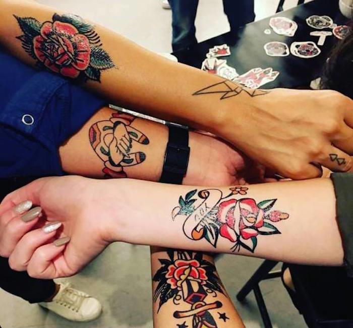 začasne tetovaže rože ideje primerov tatoo umetnikov