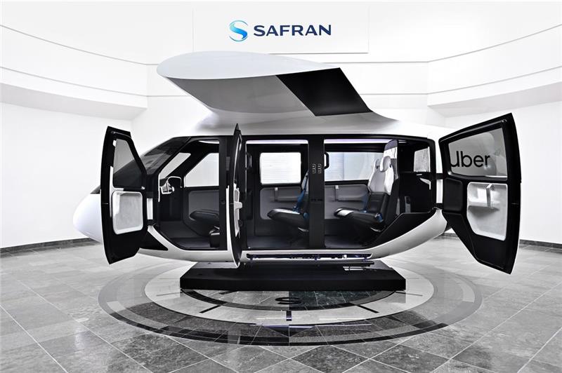 Uber Air'in Uçan Taksi projesi için Safran Cabin tarafından tasarlanan kabin prototipi