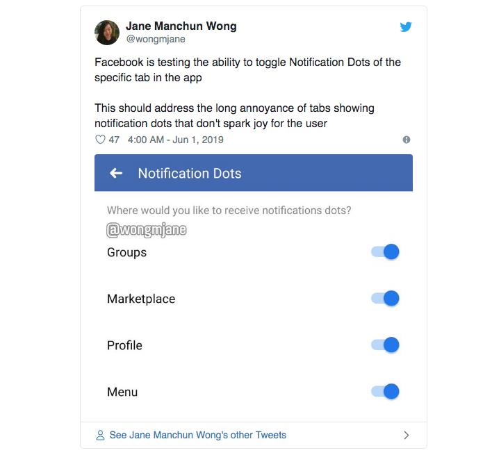 Jane Manchun Wong je odkrila, da Facebook trenutno preizkuša novo možnost za omejitev pojavljanja rdečih obvestil v aplikaciji Facebook