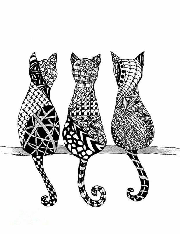 fikir sanat çizim kız siyah beyaz siyah beyaz çizimler üç kedi kabile desenleri harika fikir nasıl çizilir