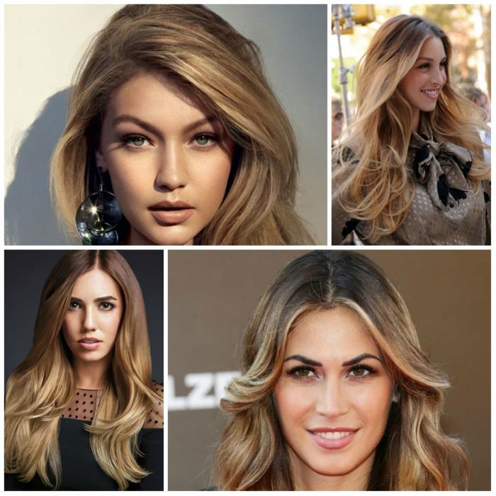 žvaigždžių priimta nauja plaukų dažymo tendencija, brondo spalvos, pusiaukelėje tarp blondinės ir šviesiai rudos spalvos