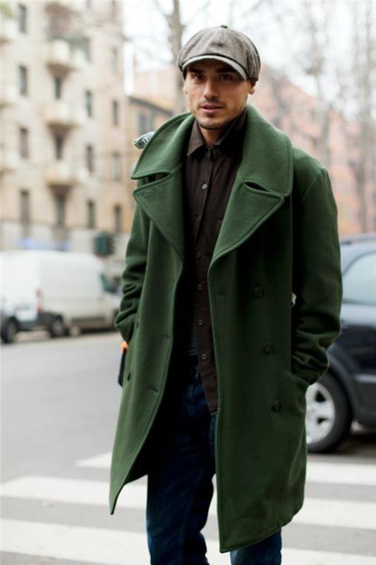 trend-moda-celio-koyu-yeşil-erkek-mont-erkek-şapka