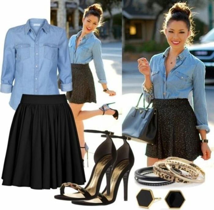 obleka-z-denim-srajco-poletno-idejo-eleganco-in-ženstveno-lepoto