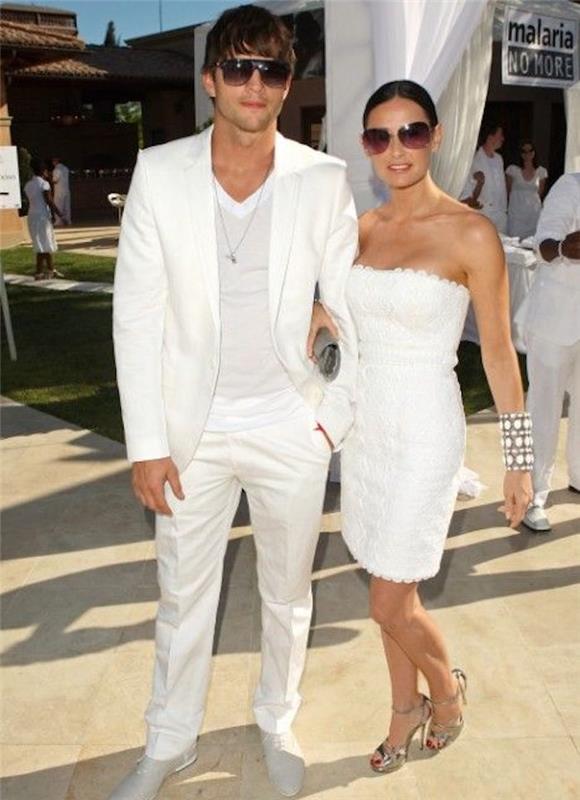 beyaz kıyafet erkek ve kadın beyaz takım elbise