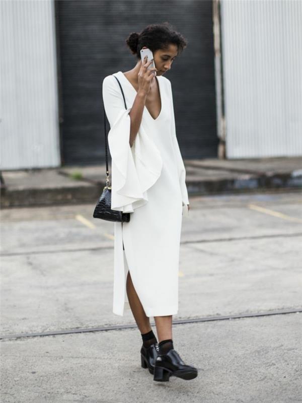 elegantne obleke-jesen-2015-naravnost tekoče-belo-črno-moderne obleke