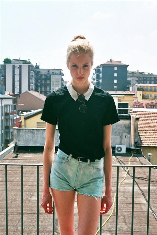 stara modna oblačila vintage kratke hlače in srajca