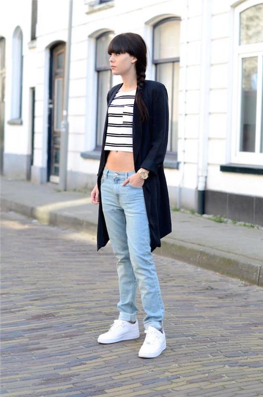 preprosta hipsterska modna obleka za dekleta nike air force 1